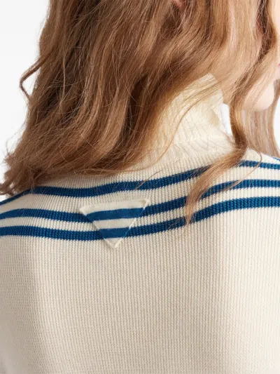 Prada Striped Wool Turtleneck Sweater