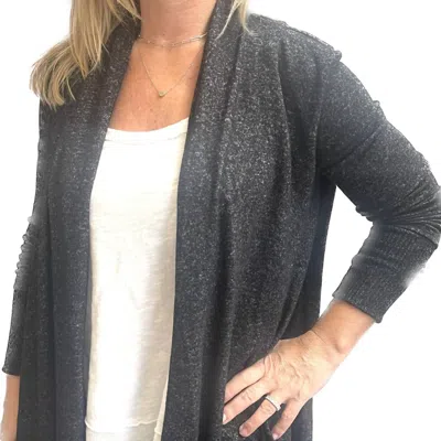 Astrologie Women's Mae Super Soft Short Drape Cardigan In Black Onyx