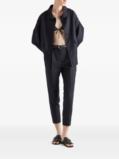 Prada Safety Pin Wool Tailored Pants In Multi