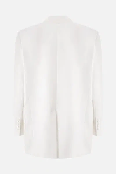 Rev Woman Blazer Ivory Size 4 Virgin Wool, Viscose In Beige