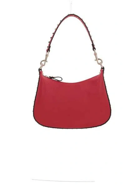 Valentino Garavani Small Rockstud Leather Shoulder Bag In Red