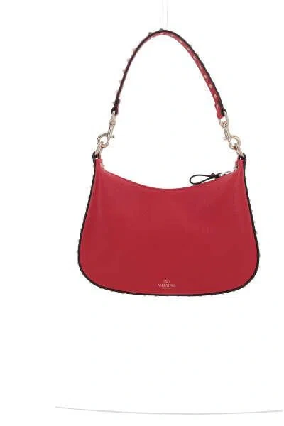 Valentino Garavani Small Rockstud Leather Shoulder Bag In Red