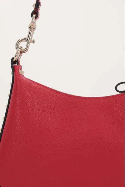 Valentino Garavani Small Rockstud Leather Shoulder Bag In Red