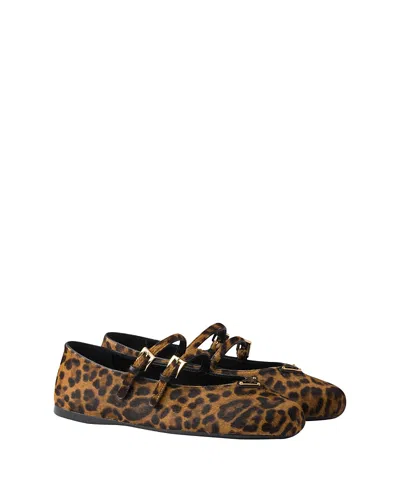 Prada Printed Leather Ballet Flats