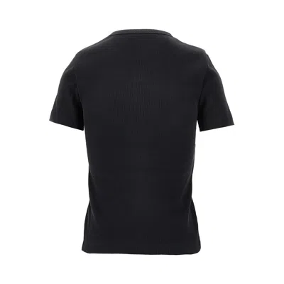 Tory Burch Ribbed Cotton T-shirt In Black