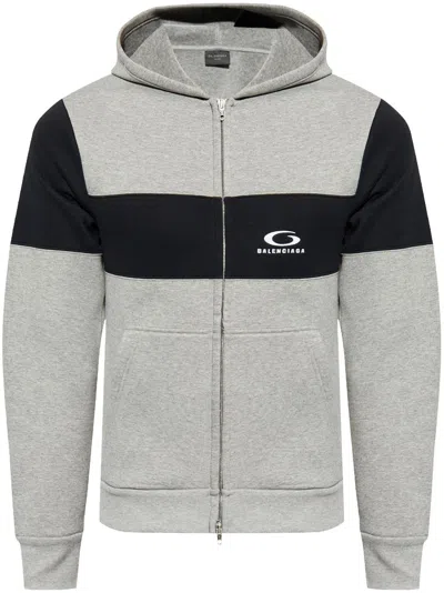 Balenciaga Jersey Hoodie Sweatshirts Grey In Gray