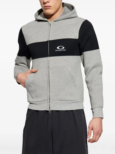 Balenciaga Jersey Hoodie Sweatshirts Grey In Gray