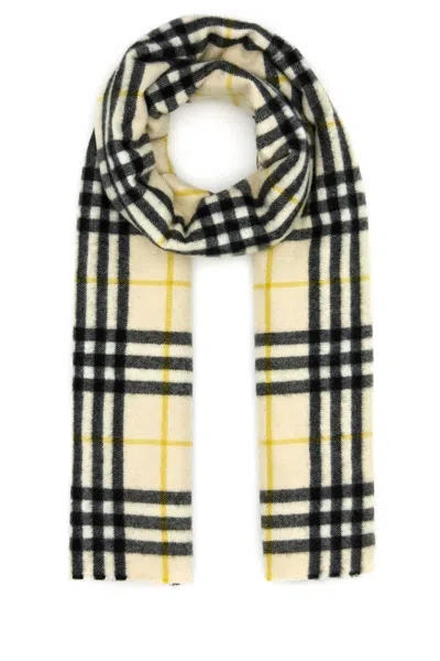 Burberry Cashmere Scarf Embroidered Checks