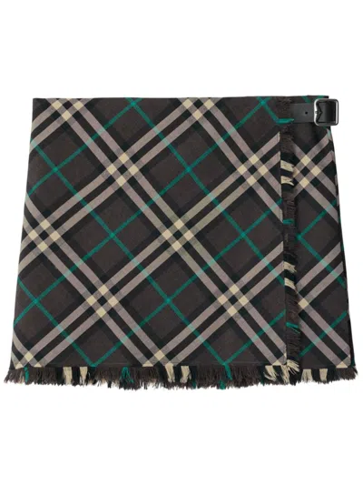 Burberry Embroidered Polyester Blend Mini Skirt