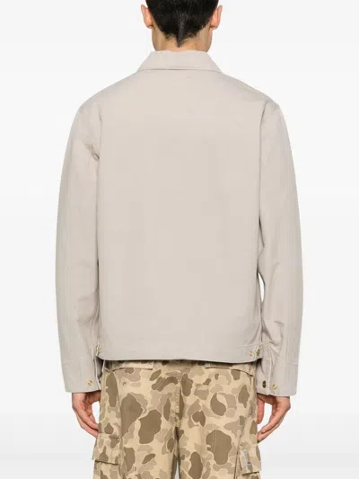 Carhartt Canvas Jacket Zip Pockets In Neutral