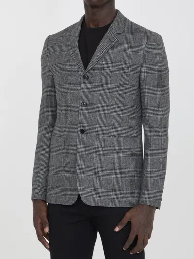 Celine Prince Of Wales Checked Wool Blazer