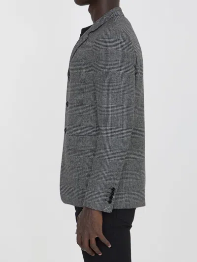 Celine Prince Of Wales Checked Wool Blazer