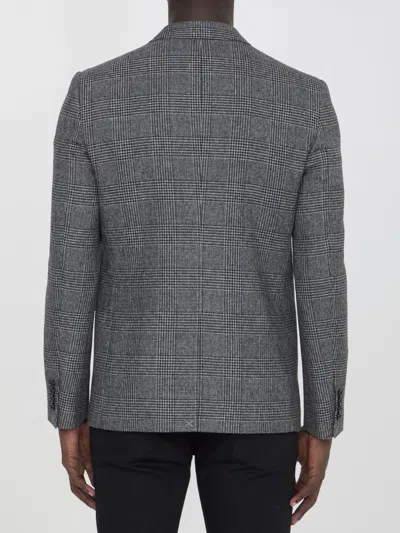 Celine Prince Of Wales Checked Wool Blazer