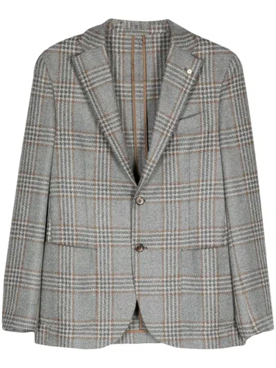Luigi Bianchi Tartan Check Wool Blend Jacket