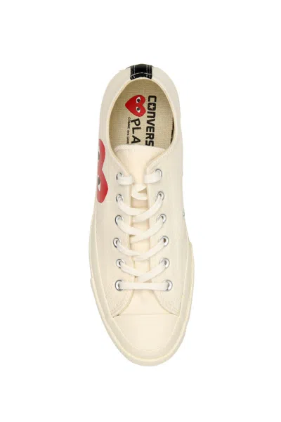 Comme Des Garçons Play Ivory Canvas Comme Des Garã§ons X Converse Sneakers