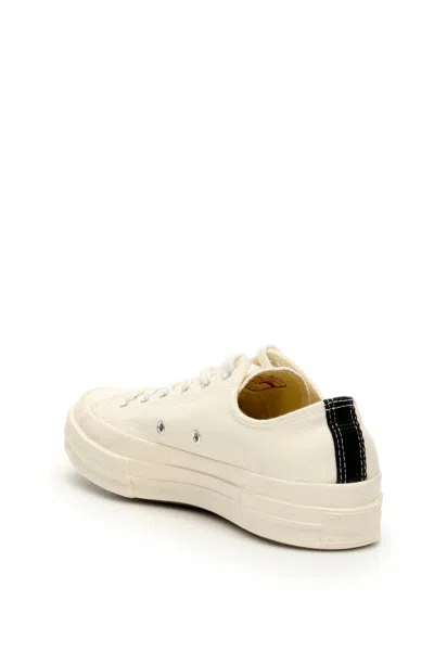 Comme Des Garçons Play Ivory Canvas Comme Des Garã§ons X Converse Sneakers