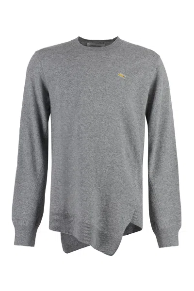 COMME DES GARÇONS SHIRT COMME DES GARÇONS SHIRT GREY WOOL COMME DES GARÃ§ONS SHIRT X LACOSTE SWEATER 