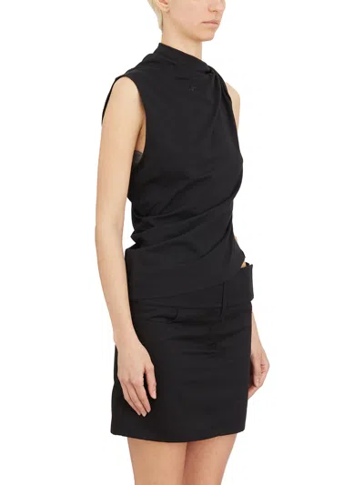 Courrèges Asymmetric Sleeveless Fitted Stretch Top