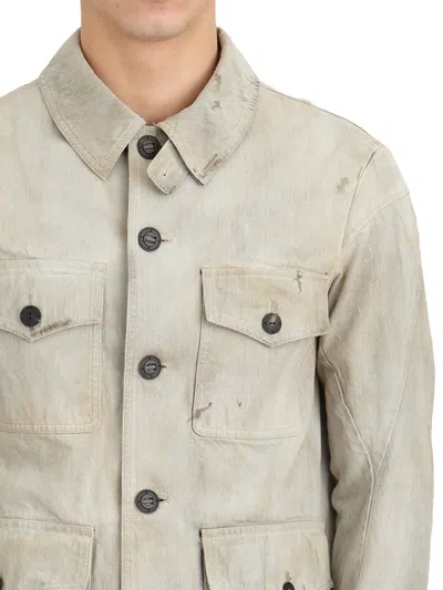 Devoa Bleached-effect Denim Jacket