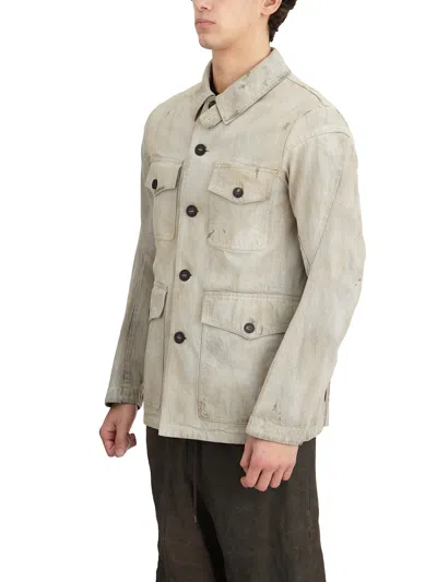 Devoa Bleached-effect Denim Jacket