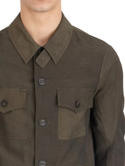 DEVOA DEVOA FIELD JACKET IN VISCOSE AND LINEN 