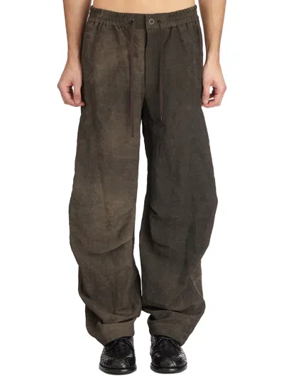 Devoa Oversized Viscose And Linen Trousers