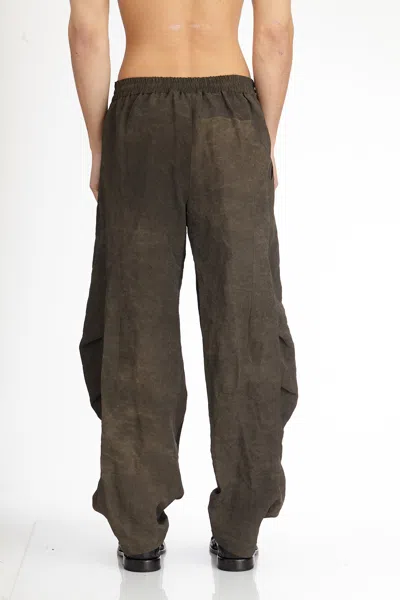 Devoa Oversized Viscose And Linen Trousers