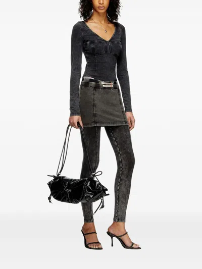 Diesel Long-sleeve Top With Denim Effect