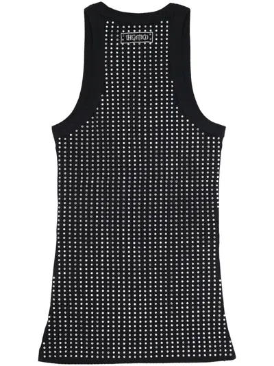 Attico Fitted Midi Dress With Shimmering Embellishments