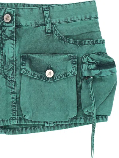 Attico Fay Mini Cargo Denim Skirt