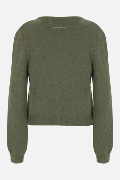 Mm6 Maison Margiela Crewneck Knitwear With Cut-outs And Ribbed Trims