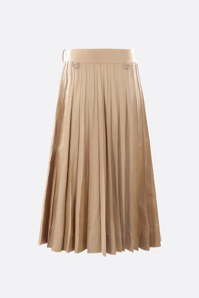 Sacai Beige Cotton Gabardine Midi Skirt