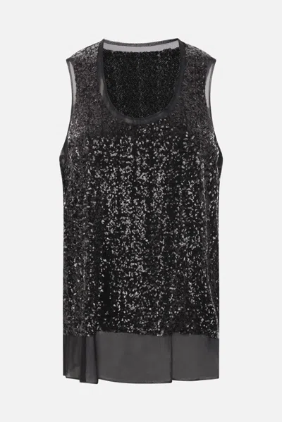 Comme Des Garçons Sequin-embelished Tank Top