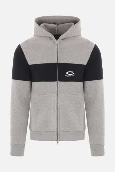 Balenciaga Jersey Hoodie Sweatshirts Grey In Gray