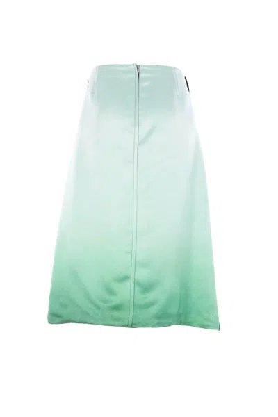 Jil Sander Knee-length Heavy Viscose Satin Printed Skirt