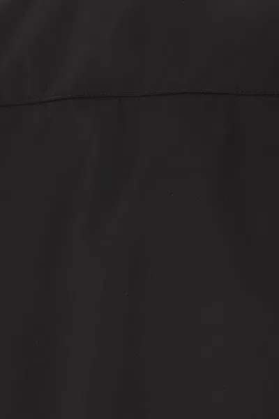Jil Sander Black Zip-up Shirt With Contrasting Stitching In Tech Fabric Man In Black