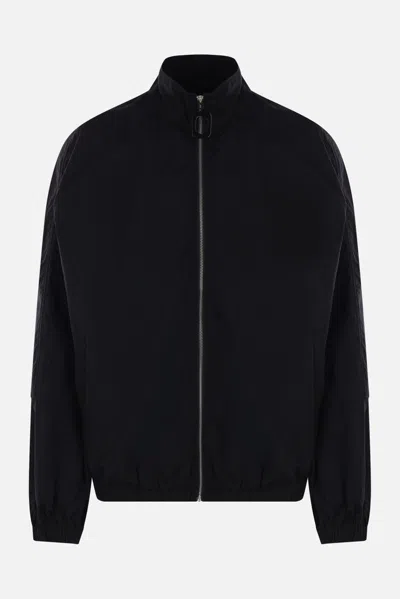 Jw Anderson Black Jacket With Mock Neck And Raglan Sleeves In Tech Fabric Man