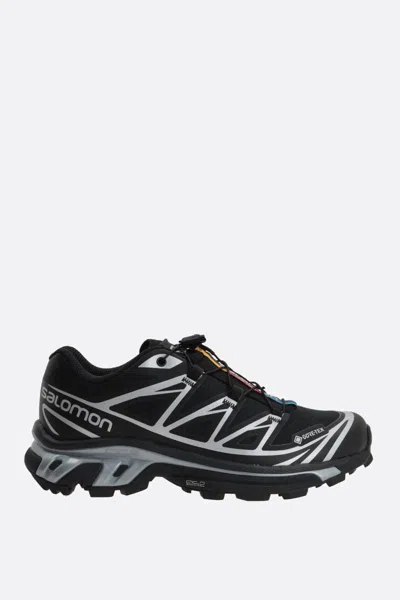 Salomon Mens Black Black Silver Xt-6 Gtx Quick-lace Mesh Low-top Trainers