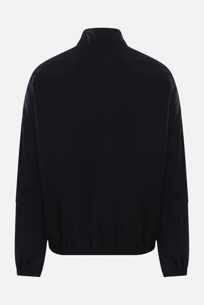 Jw Anderson Black Jacket With Mock Neck And Raglan Sleeves In Tech Fabric Man