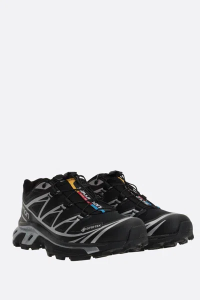 Salomon Mens Black Black Silver Xt-6 Gtx Quick-lace Mesh Low-top Trainers