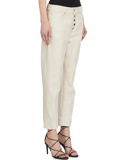 Dondup Cropped Cotton-blend Denim Jeans With Button Detailing