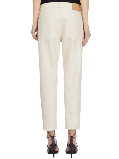 Dondup Cropped Cotton-blend Denim Jeans With Button Detailing