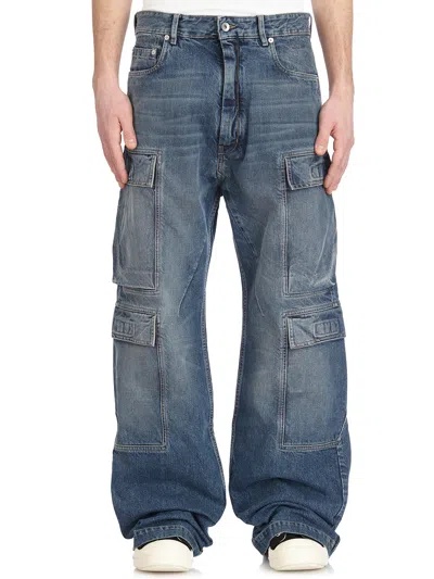 Drkshdw Pantaloni In Denim Double Cargo Jeans Indigo