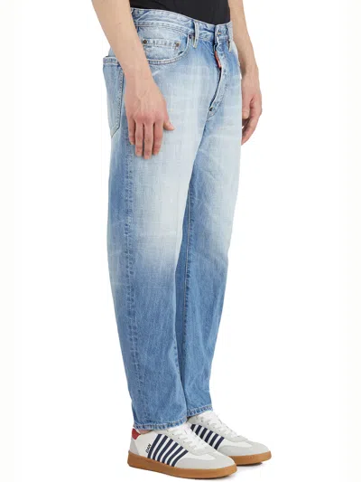 Dsquared2 Light Blue Denim Trousers With Classic Five-pocket Design In Blue