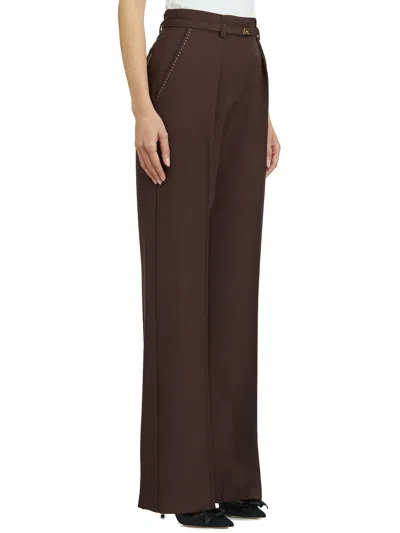 Elisabetta Franchi Cool Wool Trousers With Belt