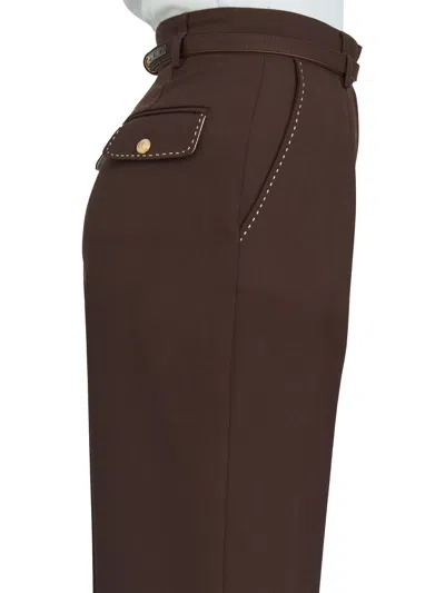 Elisabetta Franchi Cool Wool Trousers With Belt