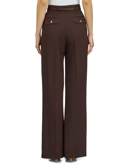 Elisabetta Franchi Cool Wool Trousers With Belt