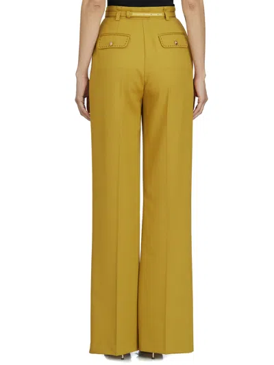 Elisabetta Franchi Cool Wool Trousers With Belt