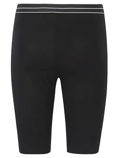 Emporio Armani Asv Organic-cotton Biker Shorts With Logo Waistband In Black