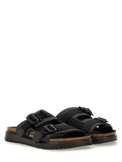 Birkenstock Heeled Sandals With Flat Sole And Open Toe In Black